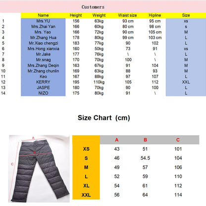 Kamperbox Down Pants Men Pants,Winter Pants Hiking Winter Pants for Men Trekking Pants Men Winter Hiking Pants for Men,Trousers