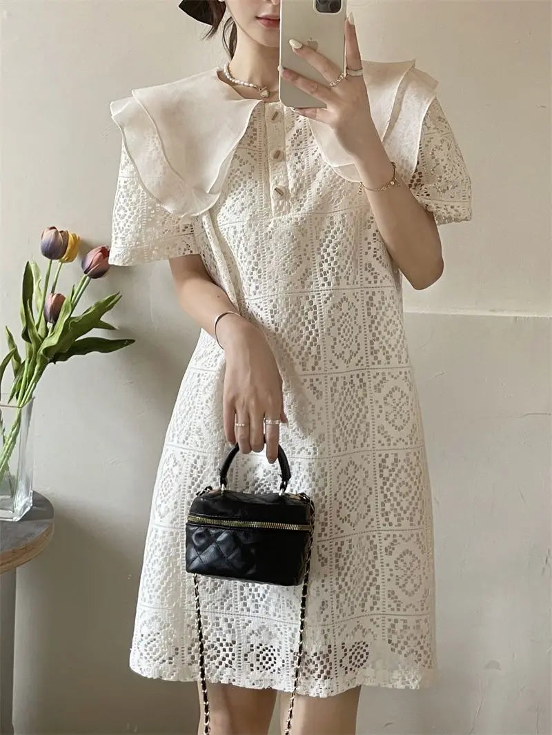 Female Dresses White Formal Women's Dress Occasion Birthday Kawaii Lace Clothing Y2k Fashion Summer 2025 Elegant and Beautiful