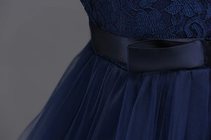 Western girls dress Princess dress Children's dress long lace skirt that draped the floor Evening dress