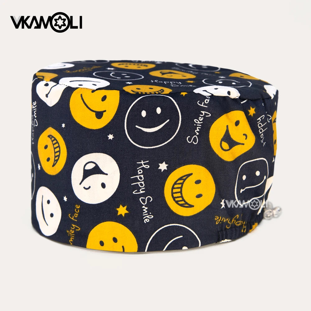 Surgical hats with various prints of rabbits dogs animals designed as hair care hats for doctors and nurses scrub hat