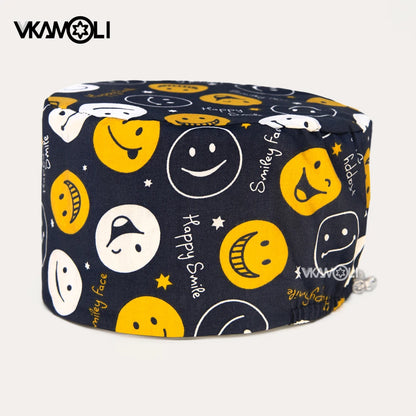 Surgical hats with various prints of rabbits dogs animals designed as hair care hats for doctors and nurses scrub hat