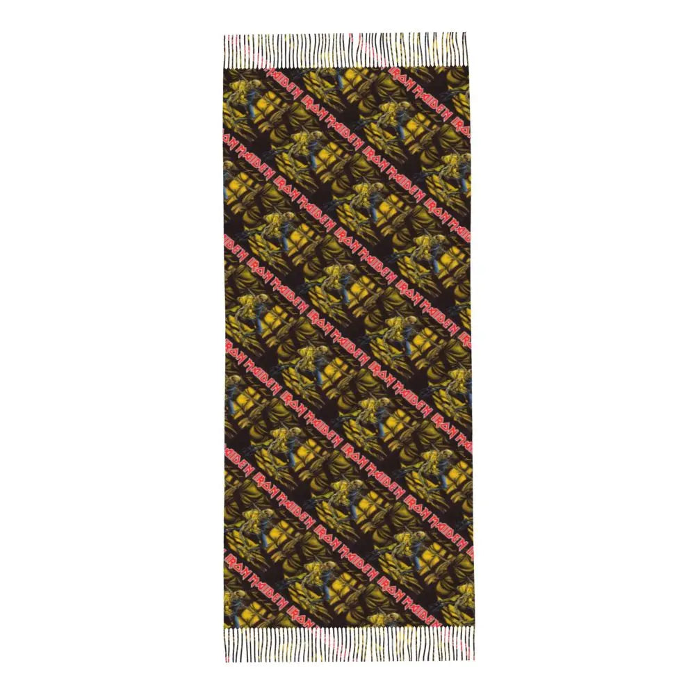 Custom Female Large British Heavy Metal Rock Iron Maidens Scarves Women Winter Soft Warm Tassel Shawl Wraps Scarf