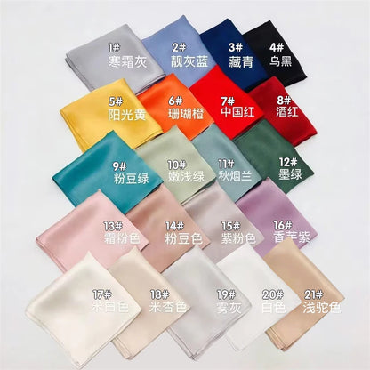 70Scarf 100% Silk Bandana Women Square Scarves Wrap Kerchief Mulberry Spring Fashion Luxury High Quality Headband Hijab Shawls