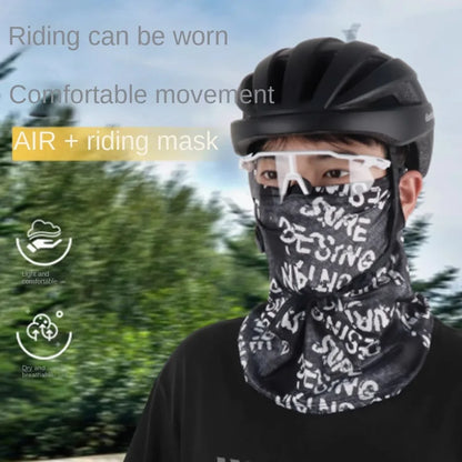Scarves English Graffiti Sunscreen Face Mask UV Protection Shading Riding Mask Personal Breathable Ice Silk Face Towel Summer