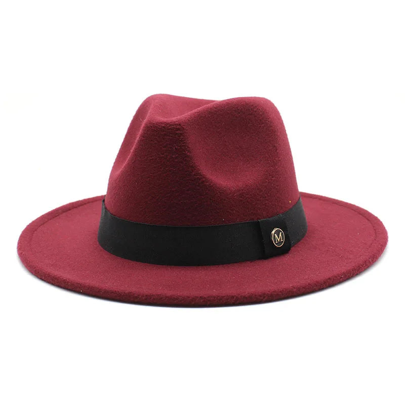 Fedora Hats for Women Fashion Elegant Bowler Dress Caps Panama Church Wedding Ribbon Band Hat Men Felt Jazz Hat