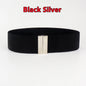 Fashion Women Elastic Band Wide Belts Simple Down Coat Waist Belt Female Buckle Black Strap Dress Decoration Accessories Ladies