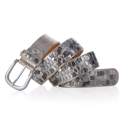 Women Belt Fashion Punk Pin Buckle Vintage Rivets Luxury Lady's Original Leather Belts For Women Jeans Waistband Female