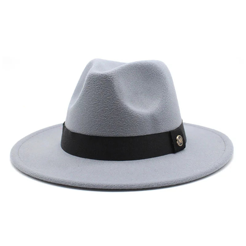 Fedora Hats for Women Fashion Elegant Bowler Dress Caps Panama Church Wedding Ribbon Band Hat Men Felt Jazz Hat