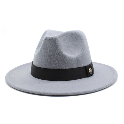 Fedora Hats for Women Fashion Elegant Bowler Dress Caps Panama Church Wedding Ribbon Band Hat Men Felt Jazz Hat