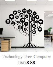 Tech vinyl wall decals Internet of things high tech IT geek computer computer home company office decoration decals B5