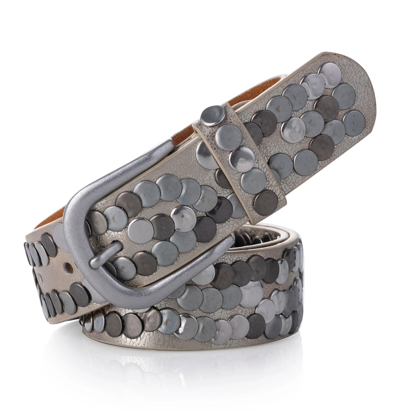 Women Belt Fashion Punk Pin Buckle Vintage Rivets Luxury Lady's Original Leather Belts For Women Jeans Waistband Female