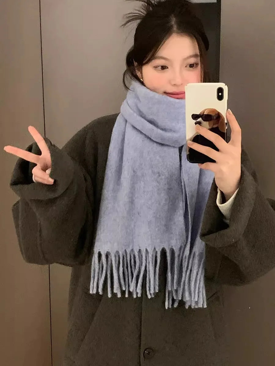 Scarf For Women Winter High-End New Autumn And Winter Korean Version Warm And Thickened Versatile Neck Protection