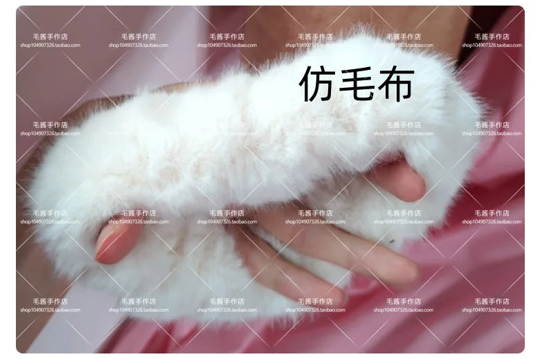Anime accessories White Fur Hair Ring Japanese Girl Lolita Double Horsetail Hair Ornament Hair Rope kawaii accessories