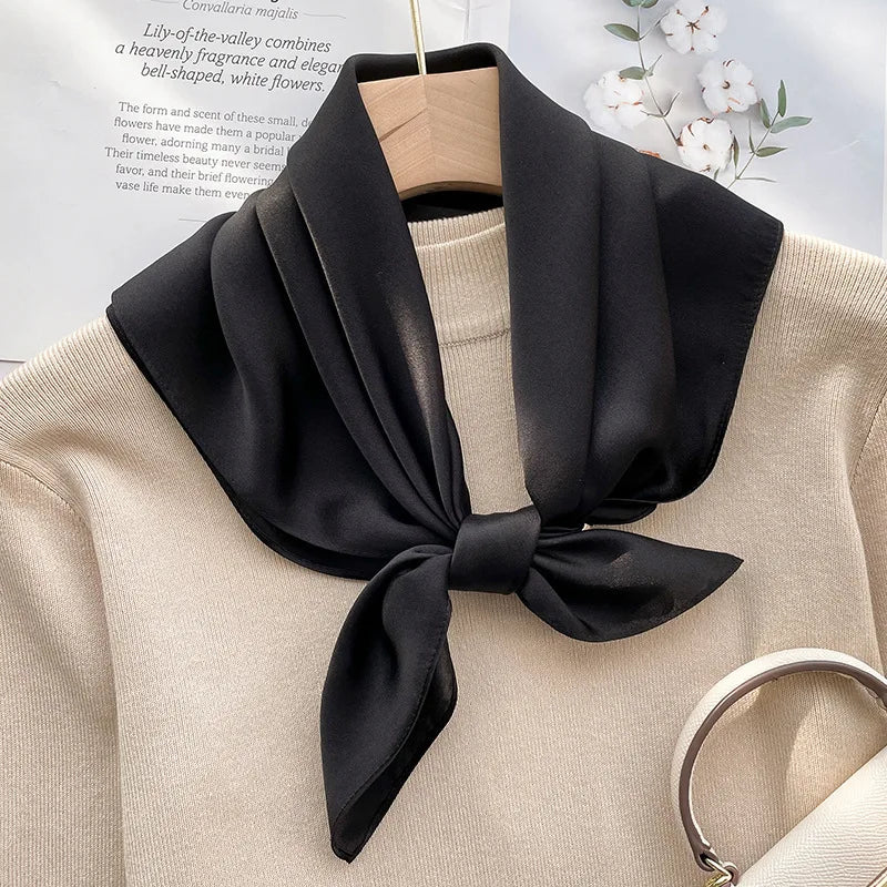 70Scarf 100% Silk Bandana Women Square Scarves Wrap Kerchief Mulberry Spring Fashion Luxury High Quality Headband Hijab Shawls