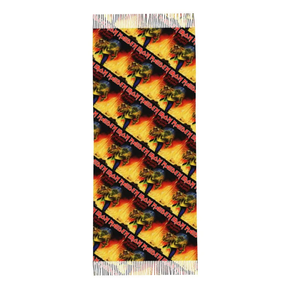 Custom Female Large British Heavy Metal Rock Iron Maidens Scarves Women Winter Soft Warm Tassel Shawl Wraps Scarf