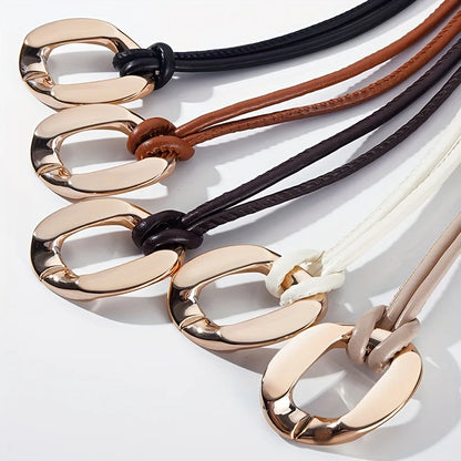 Elegant ladies tie knot belts, retro thin waistbands, fashionable decorative dresses, shirts, coats and overcoats with belts