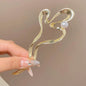 Fashion Hair Accessories Metal U Shape Hair Clip For Women Elegant Simulated Pearl Tassels Hairpin Female Headwear Gifts
