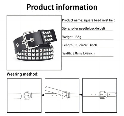 Trend Rivet Belts Heavy Metal Belt Men Women Punk Nightclub Rock Style Jeans Belt Y2K Belt Fashion Decoration Women's Belts