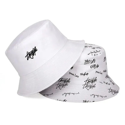 Hats, Female Letters, Fisherman's Hats, Trendy Casual And Versatile, Double-Sided Basin Hats, Men's Sunhats In All Seasons