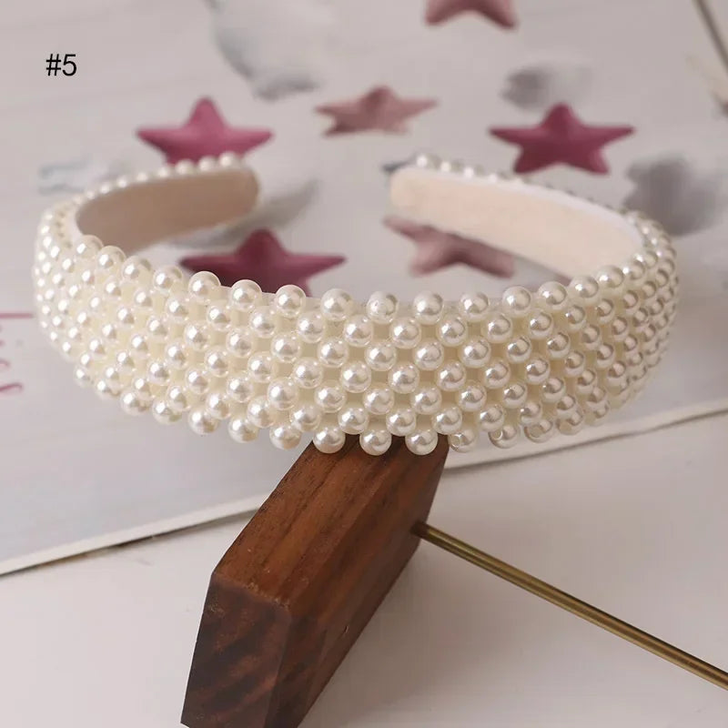Pearl Hair Accessories Headwear Women's Hair Strap Fashion Retro Exquisite  Accessories Girls and Children's Hair Hoops