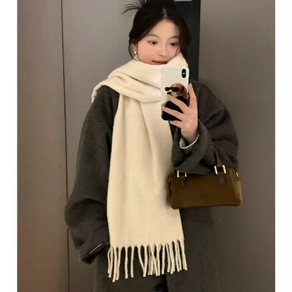 Scarf For Women Winter High-End New Autumn And Winter Korean Version Warm And Thickened Versatile Neck Protection