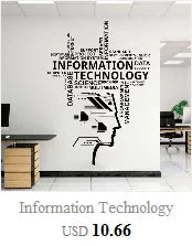 Tech vinyl wall decals Internet of things high tech IT geek computer computer home company office decoration decals B5