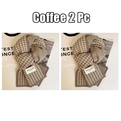 Scarf female winter new atmosphere sense of double-sided students cute warm thickened knitting senior sense of scarf