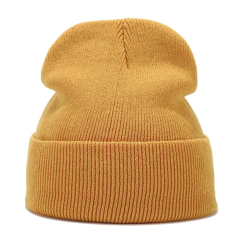 Knitted hats for men and women in autumn and winter, pure color, simple and versatile. Knitted hats with pullovers and cold hats