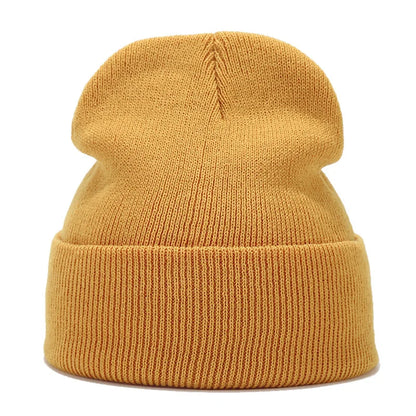 Knitted hats for men and women in autumn and winter, pure color, simple and versatile. Knitted hats with pullovers and cold hats