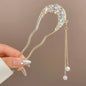 Fashion Hair Accessories Metal U Shape Hair Clip For Women Elegant Simulated Pearl Tassels Hairpin Female Headwear Gifts