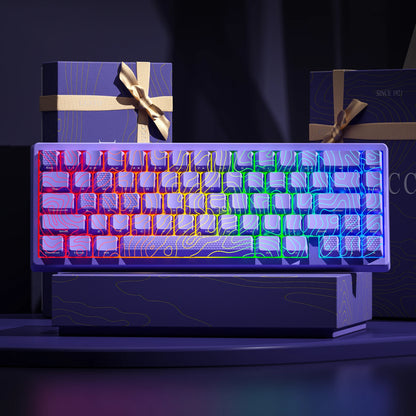 XVX M67 JadeStone Black Wireless Mechanical Keyboard With IMD-Tech Keycaps Tri-Mode Tech Topographic Keyboard Gasket Design