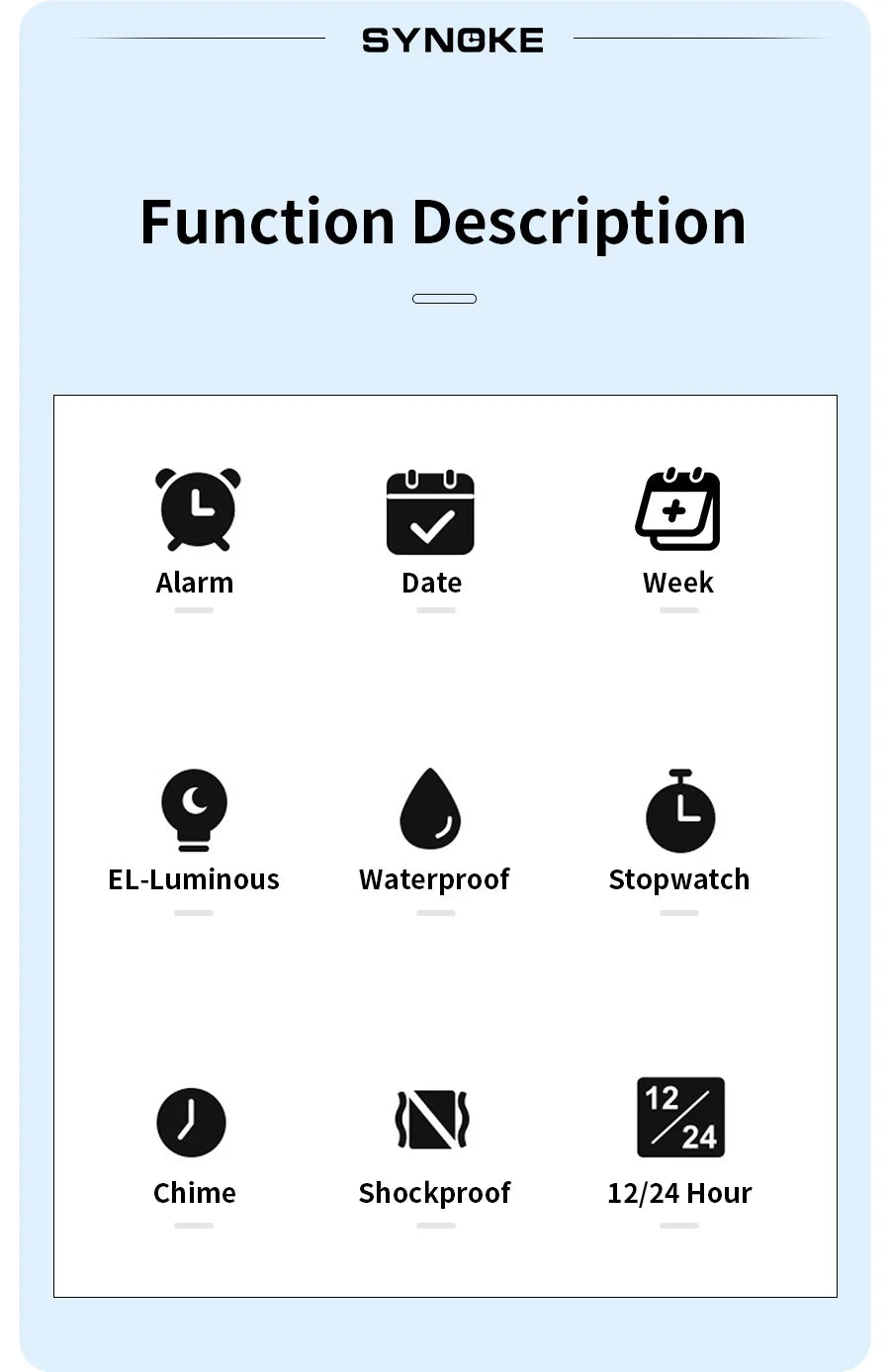 SYNOKE Outdoor Military Digital Watch For Men Fashion Retro Men Watch Sports Waterproof Men Watch Multifunctional Handsome Men