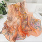 Women Elegant Chiffon Silk Scarves Fashion Versatile Flower Wraps Summer Beach Sunscreen Thin Scarf Georgette Bandana Hijab