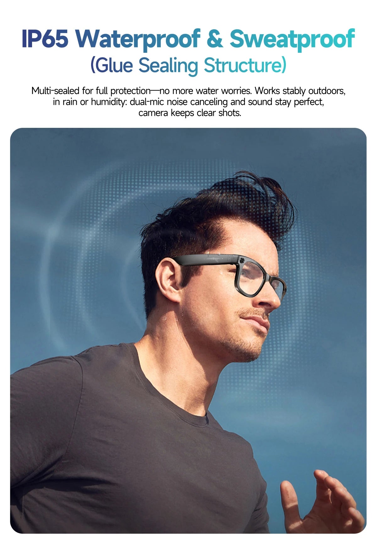 2025 Smart Glasses Men 8MP Camera WiFi Bluetooth Touch Control IP65 Waterproof AI Translation Noise Cancelling AI Glasses Women