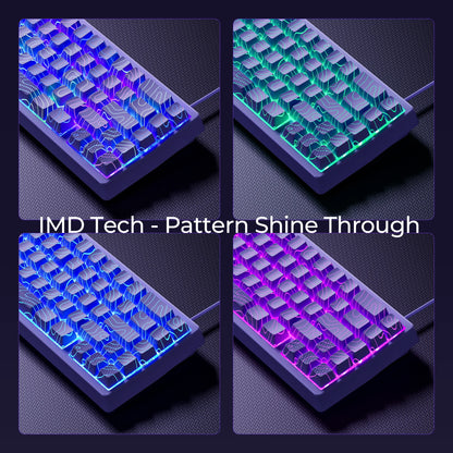 XVX M67 JadeStone Black Wireless Mechanical Keyboard With IMD-Tech Keycaps Tri-Mode Tech Topographic Keyboard Gasket Design