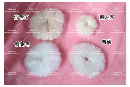 Anime accessories White Fur Hair Ring Japanese Girl Lolita Double Horsetail Hair Ornament Hair Rope kawaii accessories