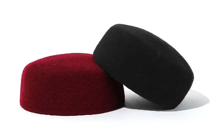 Muslim Hats for Men Red Black Berets Real Wool Elegant Headwear Islamic Hijabs Dancing Party Outdoor Prayer Caps African Hat