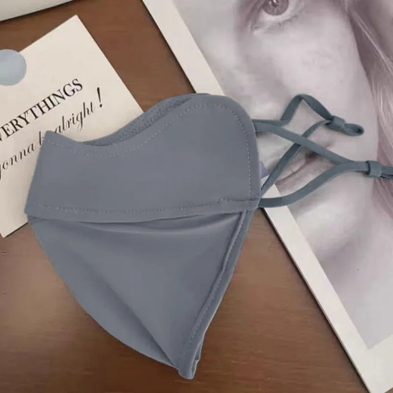 Sunscreen Face Scarf Thin Ice Silk Mask Summer Cover Veil Eye Protection Gini Golf Pattern Randomly On The Left Or Right Faces