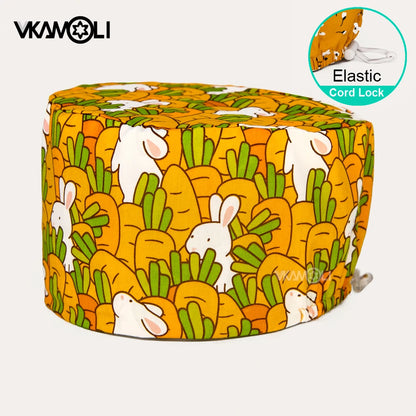 Surgical hats with various prints of rabbits dogs animals designed as hair care hats for doctors and nurses scrub hat