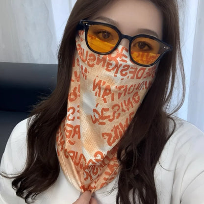 Scarves English Graffiti Sunscreen Face Mask UV Protection Shading Riding Mask Personal Breathable Ice Silk Face Towel Summer