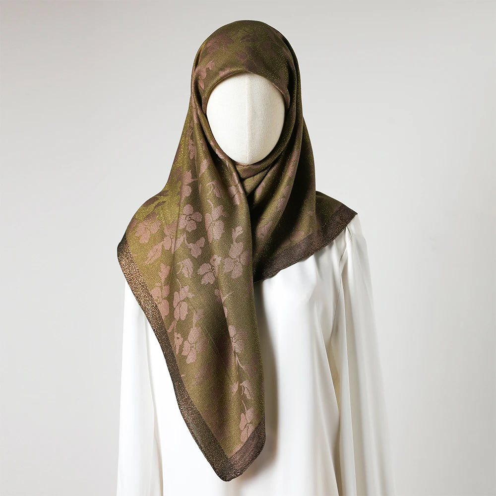 Head Scarf Women Luxury Brand Square 100*100cm Silk Foulard Satin Bandana Cheveux Soft Neckerchief Hijab Hair Scarves For Ladie