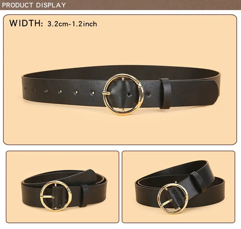 3pc New Women'S Minimalist and Stylish Versatile Belts, Classic Belts for Jeans and Dresses, Solid Color Elegant Belts