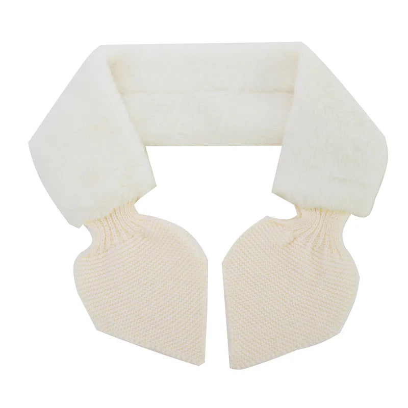 Women Scarves Girls Ladies Autumn Winter Knitted Scarf Sweet Cute Comfortable Warm Female Cross Straps Shawl Soft Neck Scarf