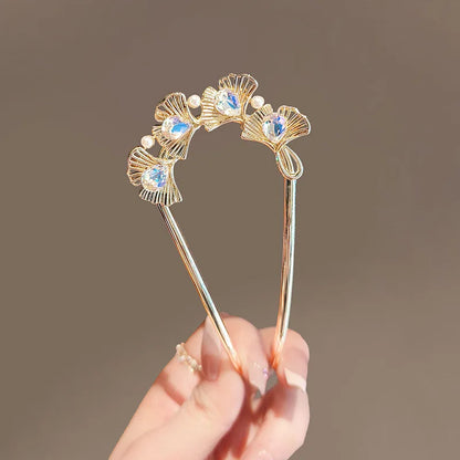 Fashion Hair Accessories Metal U Shape Hair Clip For Women Elegant Simulated Pearl Tassels Hairpin Female Headwear Gifts