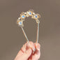 Fashion Hair Accessories Metal U Shape Hair Clip For Women Elegant Simulated Pearl Tassels Hairpin Female Headwear Gifts