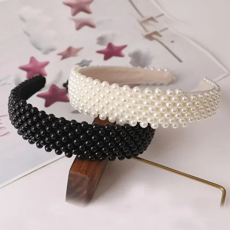 Pearl Hair Accessories Headwear Women's Hair Strap Fashion Retro Exquisite  Accessories Girls and Children's Hair Hoops