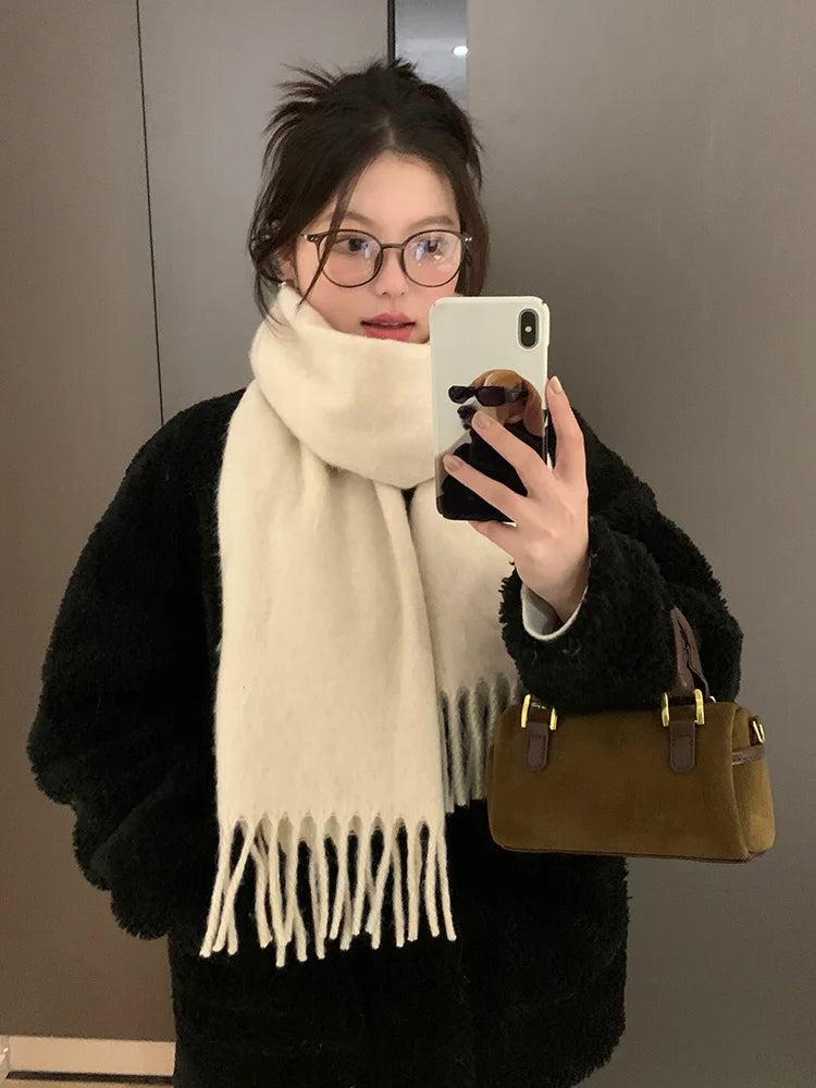 Scarf For Women Winter High-End New Autumn And Winter Korean Version Warm And Thickened Versatile Neck Protection