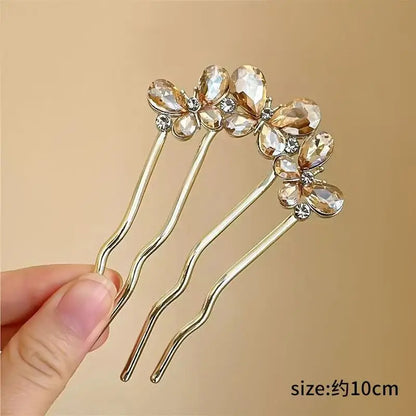 Fashion Hair Accessories Metal U Shape Hair Clip For Women Elegant Simulated Pearl Tassels Hairpin Female Headwear Gifts