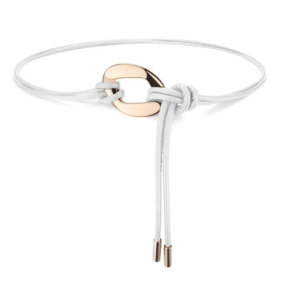 Elegant ladies tie knot belts, retro thin waistbands, fashionable decorative dresses, shirts, coats and overcoats with belts