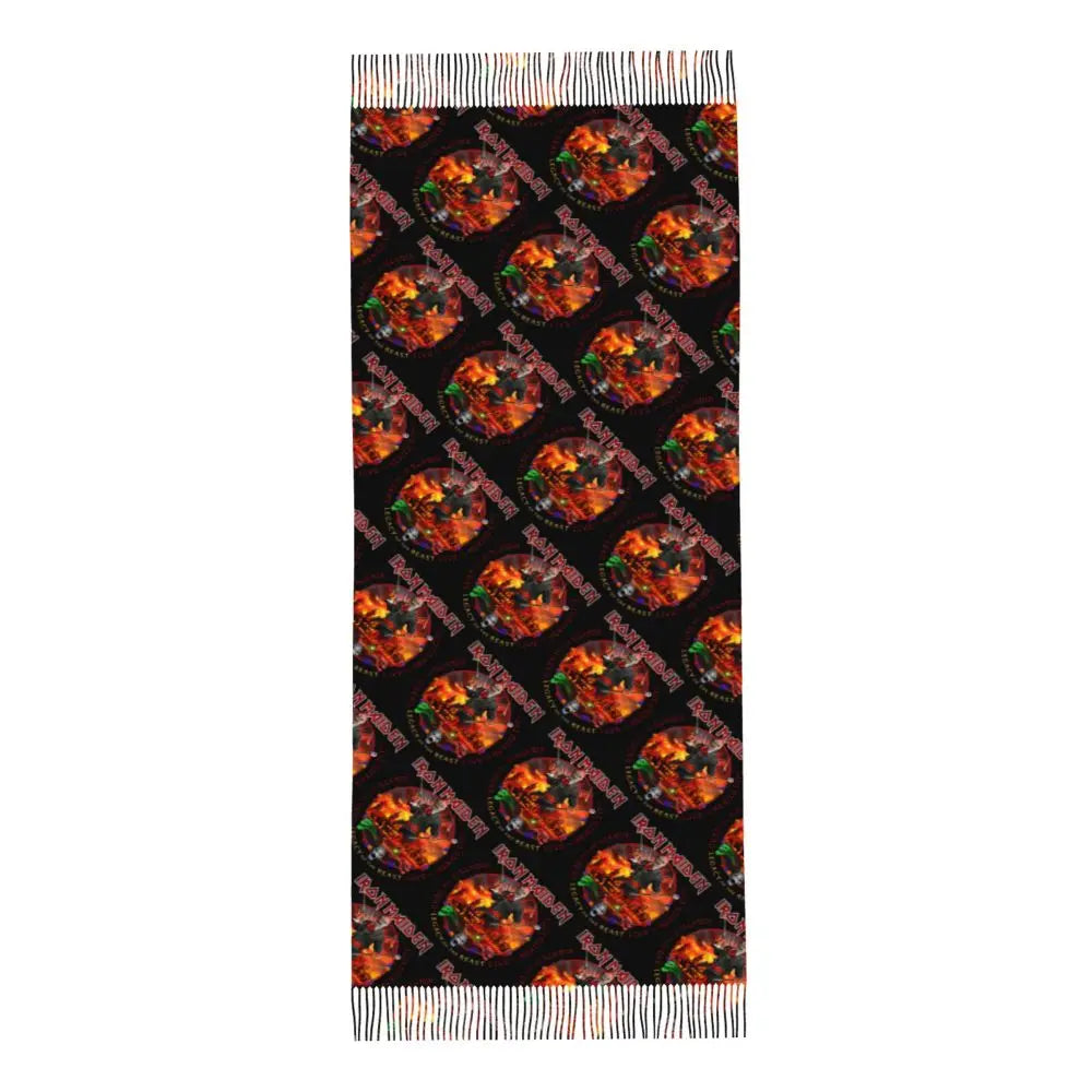 Custom Female Large British Heavy Metal Rock Iron Maidens Scarves Women Winter Soft Warm Tassel Shawl Wraps Scarf